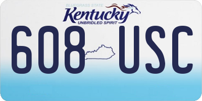 KY license plate 608USC