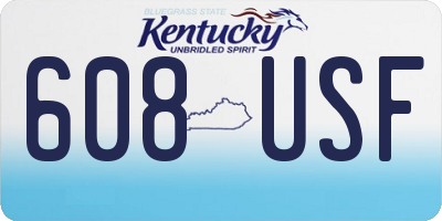 KY license plate 608USF