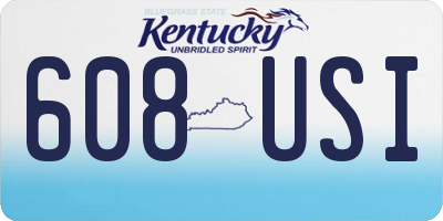 KY license plate 608USI