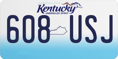 KY license plate 608USJ