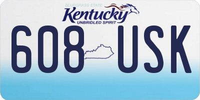 KY license plate 608USK