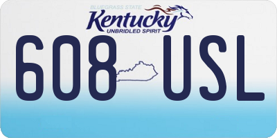 KY license plate 608USL