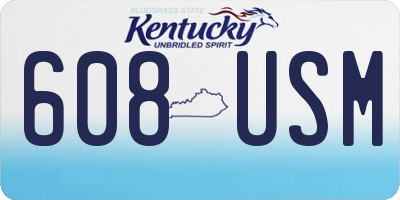 KY license plate 608USM