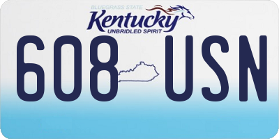 KY license plate 608USN