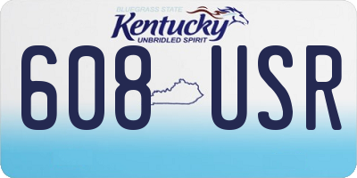 KY license plate 608USR