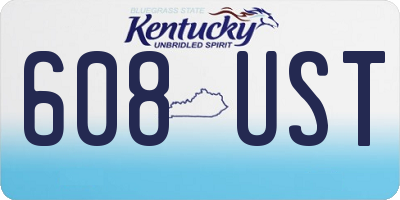KY license plate 608UST