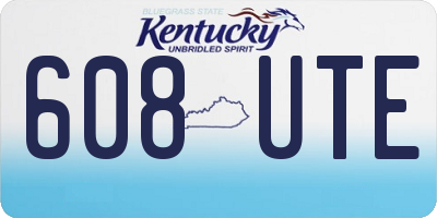 KY license plate 608UTE