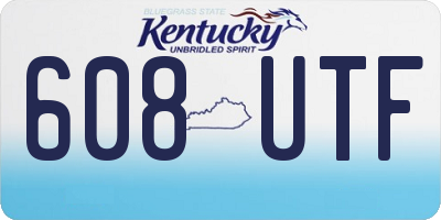KY license plate 608UTF