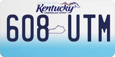 KY license plate 608UTM