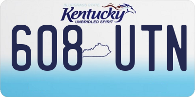 KY license plate 608UTN