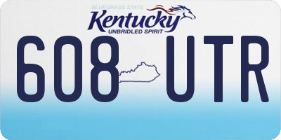 KY license plate 608UTR