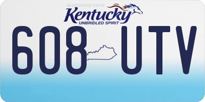 KY license plate 608UTV
