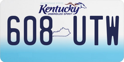KY license plate 608UTW