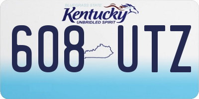 KY license plate 608UTZ