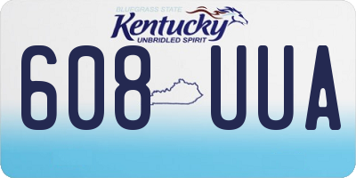 KY license plate 608UUA