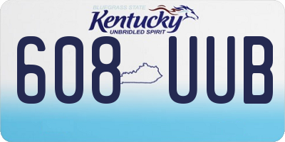 KY license plate 608UUB