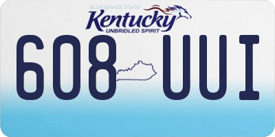 KY license plate 608UUI