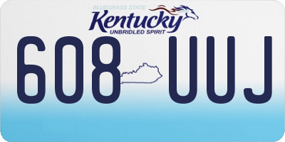 KY license plate 608UUJ