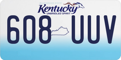 KY license plate 608UUV