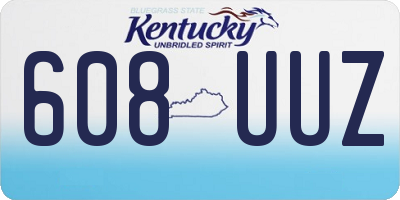 KY license plate 608UUZ
