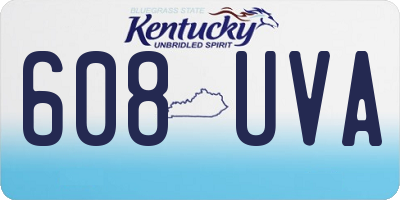 KY license plate 608UVA