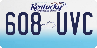 KY license plate 608UVC