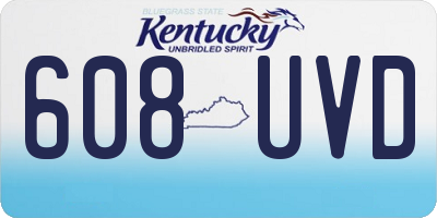 KY license plate 608UVD