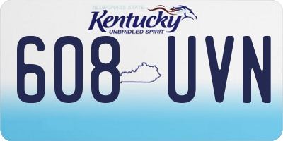 KY license plate 608UVN