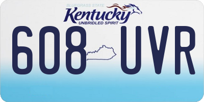 KY license plate 608UVR