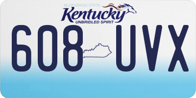 KY license plate 608UVX