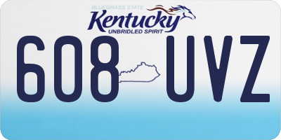 KY license plate 608UVZ