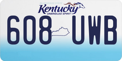 KY license plate 608UWB