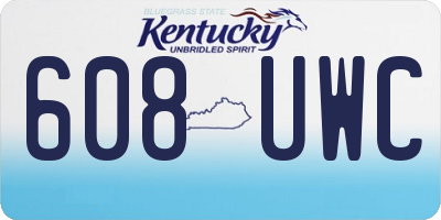 KY license plate 608UWC