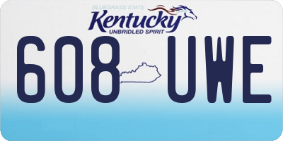 KY license plate 608UWE