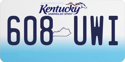 KY license plate 608UWI