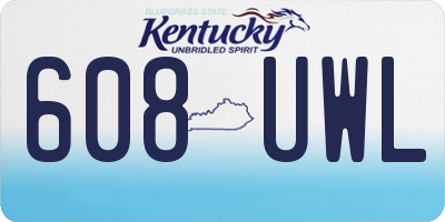 KY license plate 608UWL