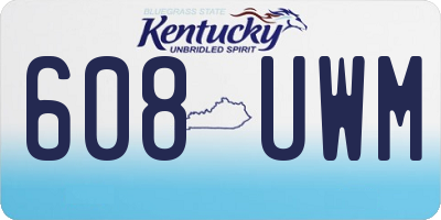 KY license plate 608UWM