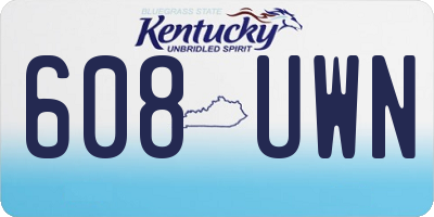 KY license plate 608UWN