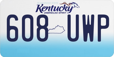 KY license plate 608UWP