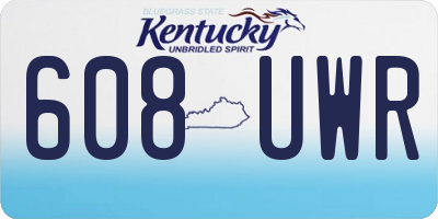 KY license plate 608UWR