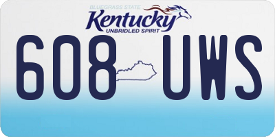 KY license plate 608UWS