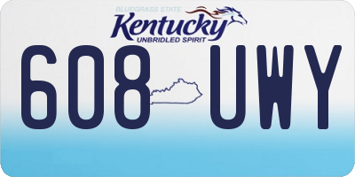 KY license plate 608UWY