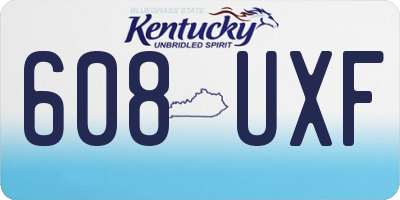 KY license plate 608UXF