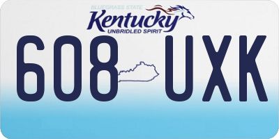 KY license plate 608UXK