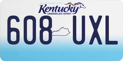 KY license plate 608UXL