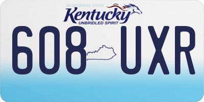 KY license plate 608UXR