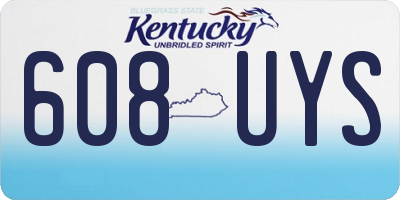 KY license plate 608UYS