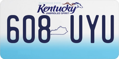 KY license plate 608UYU