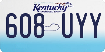 KY license plate 608UYY