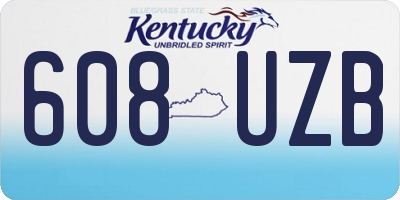 KY license plate 608UZB